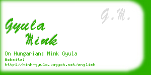 gyula mink business card